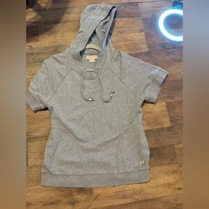 Michael Kors Heather Gray Short Sleeve Hoodie size small